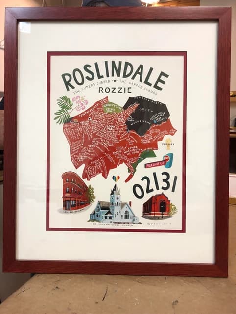 Framed western landscape artwork