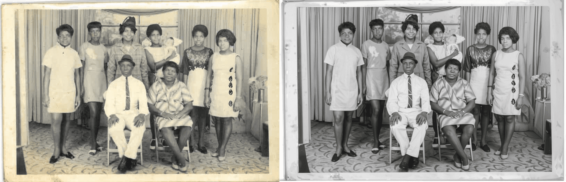 Water-damaged photograph repaired and restored