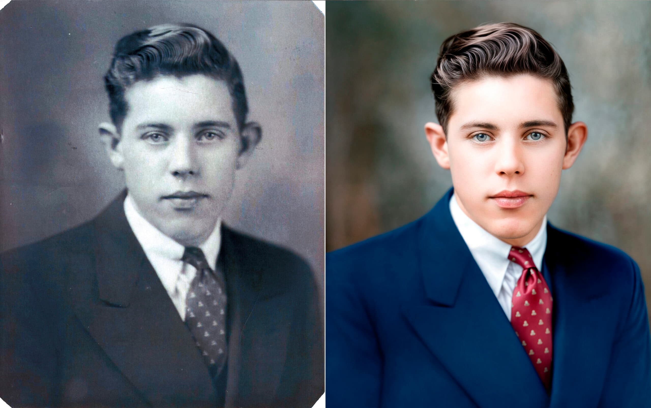 Old photograph restored to display-ready condition